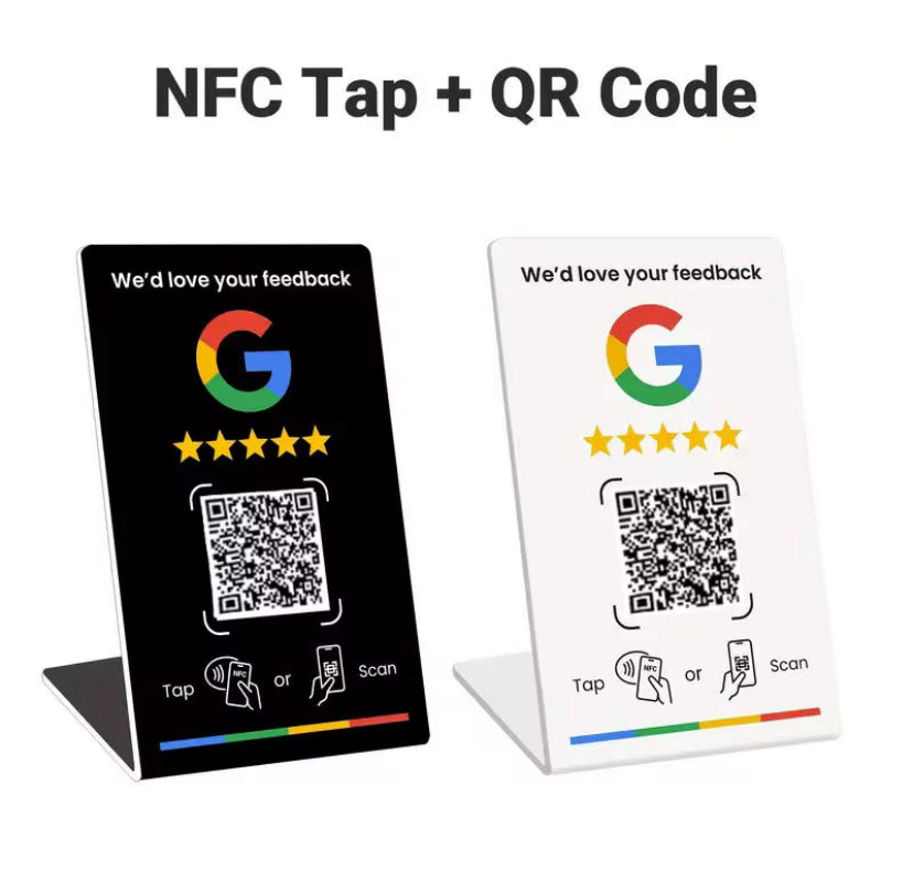 White NFC Google Review Card
